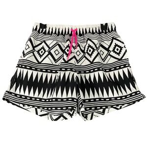 Chubbies‎ The Aztec Swim Trunks Geometric Aztec Print Black White Mens Medium